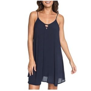 Roxy Navy Strapless-Style Spaghetti Strap Summer Dress